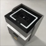 Intelligenter Nachttisch mit Fingerabdruckschloss, 15W Wireless Charging & Bluetooth – Anthrazitgrau, 3 Schubladen – Bild 3