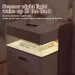 Intelligenter Nachttisch Grün mit Wireless Charging, LED & Bluetooth Lautsprecher – 3 Schubladen mit Fingerabdruck Schloss – Bild 4