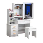 SET CRYSTAL – schminktisch mit led-beleuchtetem spiegel