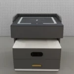 Intelligenter Nachttisch mit Fingerabdruckschloss, 15W Wireless Charging & Bluetooth – Anthrazitgrau, 3 Schubladen – Bild 2