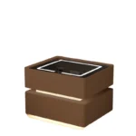 Intelligenter Nachttisch Braun mit Wireless Charging 15W, LED-Beleuchtung & 2 Schubladen – Modernes Glas- und Holzdesign