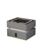 Intelligenter Nachttisch Anthrazitgrau mit Wireless Charging 15W, LED-Beleuchtung, Nachtlichtsensor, 2 Schubladen & Codeschloss