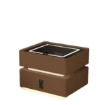 Intelligenter Nachttisch Braun mit Wireless Charging 15W, LED-Beleuchtung, Nachtlichtsensor, 2 Schubladen & Codeschloss