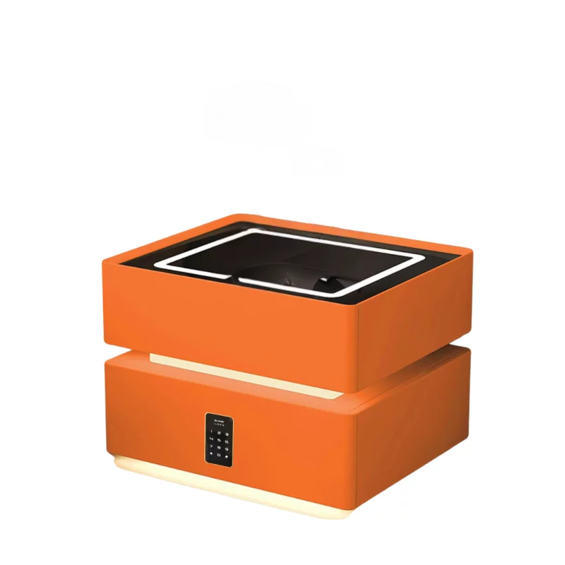 noptiera-inteligenta-cu-incarcare-wireless-iluminare-led-2-sertare-de-depozitare-senzor-de-lumina-nocturna-si-incuietoare-codificata-portocalie-design-modern-din-sticla-si-lemn-1982__w800_h800_c.webp Intelligenter Nachttisch Orange mit Wireless Charging 15W, LED-Beleuchtung, Nachtlichtsensor, 2 Schubladen & Codeschloss – Bild 1