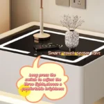 Intelligenter Nachttisch Grün mit Wireless Charging 15W, LED-Beleuchtung & 2 Schubladen – Modernes Glas- und Holzdesign – Bild 6